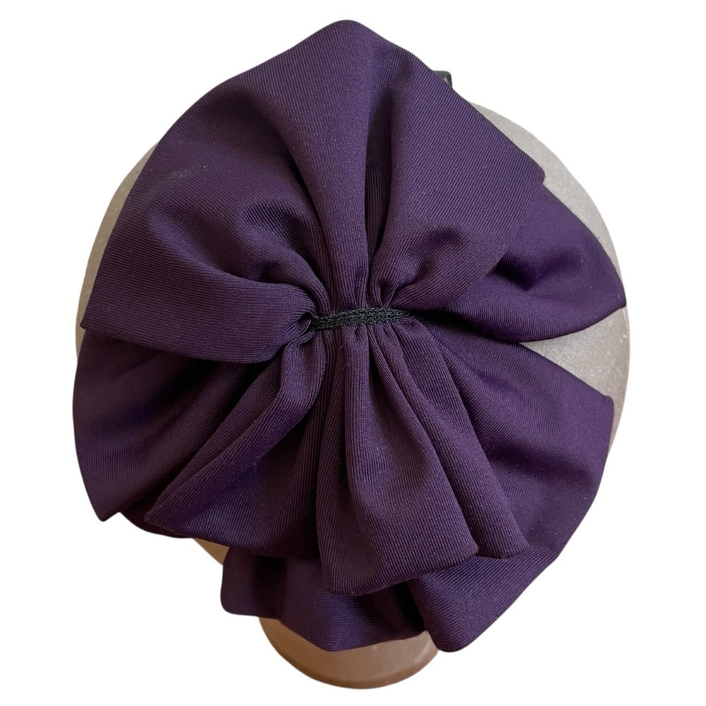 4/$25 Eggplant Deep Purple Jumbo Bow Headband - Picture 1 of 4